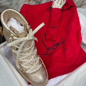 Christian Louboutin BOOTS & Tan Box White Logo and Dust Bags.